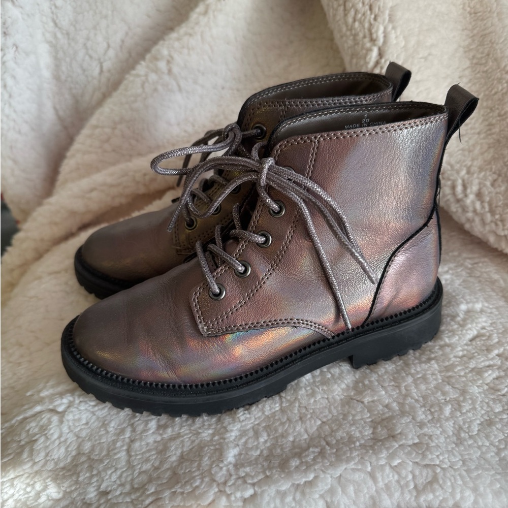 Bronze iridescent Old Navy girls fashion boots ( doc martin style)